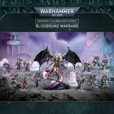 Dit is een afbeelding van het miniatuur Emperor'S Children: Blissbound Warband voor het spel Warhammer, te koop bij Tabletop Miniature Wargames spellenwinkel Speldorado in delft