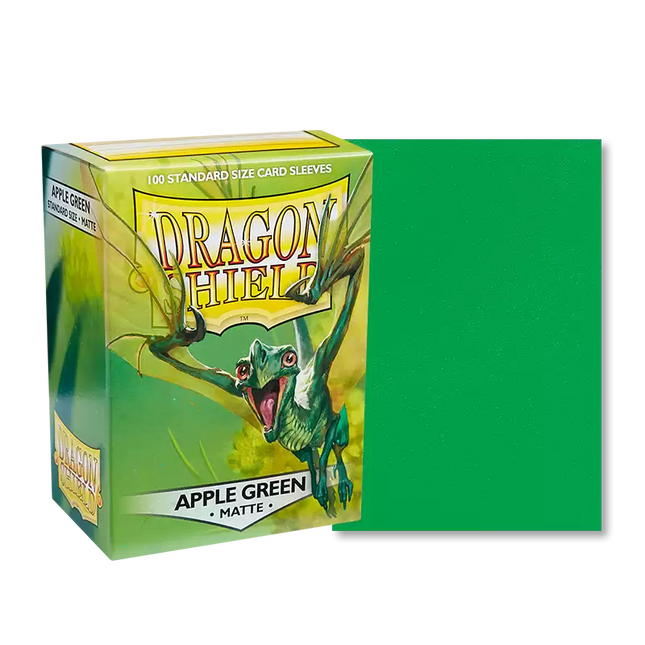Dit is een foto van het spel Sleeves Matte - Apple Green (100ct) - Dragon Shield te koop bij Speldorado Spellenwinkel Delft