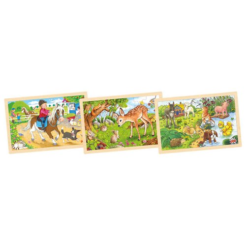 Houten puzzel  "Dieren" 24 stukjes