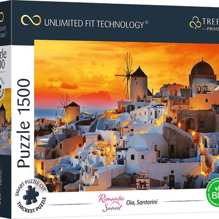 Romantische Zonsondergang: Santorini 1000 stukjes