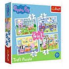 Trefl Peppa pig 4-in-1 puzzel - 12/15/20/24 stukjes