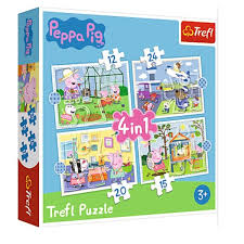 Trefl Peppa pig 4-in-1 puzzel - 12/15/20/24 stukjes