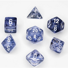 Dit is een foto van het spel Nebula Black/white PolyDice Dobbelsteen Set (7 stuks) te koop bij Speldorado Spellenwinkel Delft