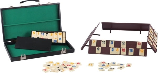 Dit is een foto van het spel Rummikub  In Koffer 106 Stenen - Natural games te koop bij Speldorado Spellenwinkel Delft