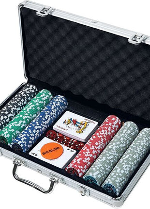 Dit is een foto van het spel Poker koffer met 300 chips - Natural Games te koop bij Speldorado Spellenwinkel Delft