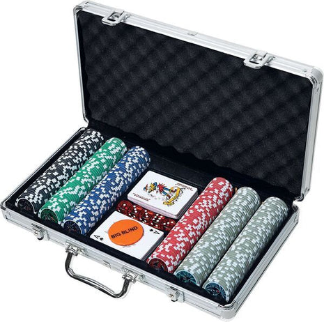 Dit is een foto van het spel Poker koffer met 300 chips - Natural Games te koop bij Speldorado Spellenwinkel Delft