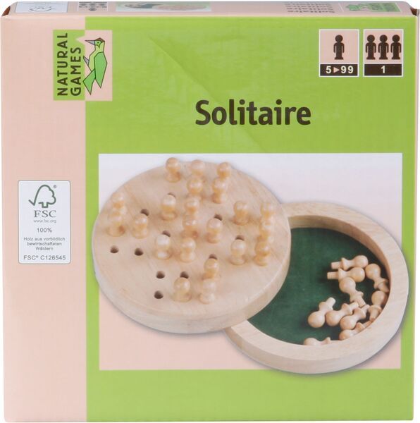 Dit is een foto van het spel Solitaire Hout 12 Cm - Natural games te koop bij Speldorado Spellenwinkel Delft