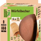 Dit is een foto van het spel Lederen Dobbelbeker Met 6 Dobbelstenen - Natural Games te koop bij Speldorado Spellenwinkel Delft