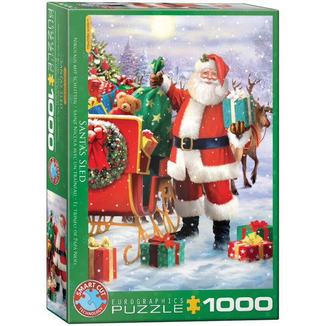 Santa with Sled - Simon Tread (1000) (winter)