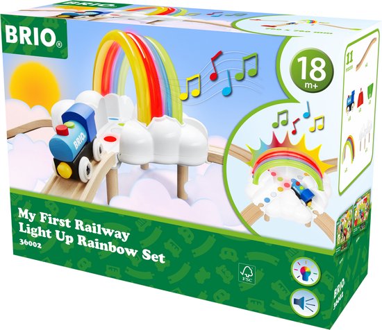 My First Railway Light Up Rainbow Set, 36002 van Brio te koop bij Speldorado !