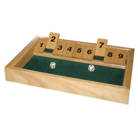 Shut the box klein 9 cijfers 28x20x3cm hout