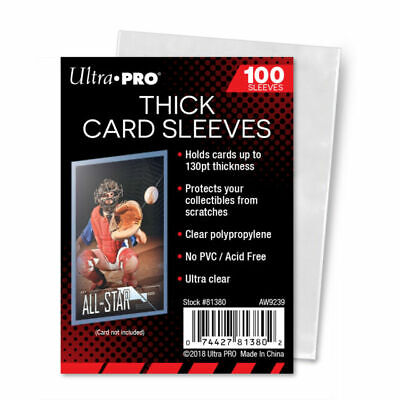 UP - Standard Sleeves - 2-1/2 X 3-1/2 Thick Card Sleeves (100 Ct)