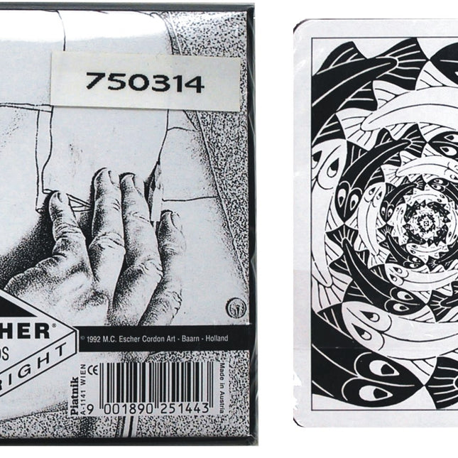 Dit is een foto van het spel SpeelkaartenSET Escher Left&Right dubbel te koop bij Speldorado Spellenwinkel Delft