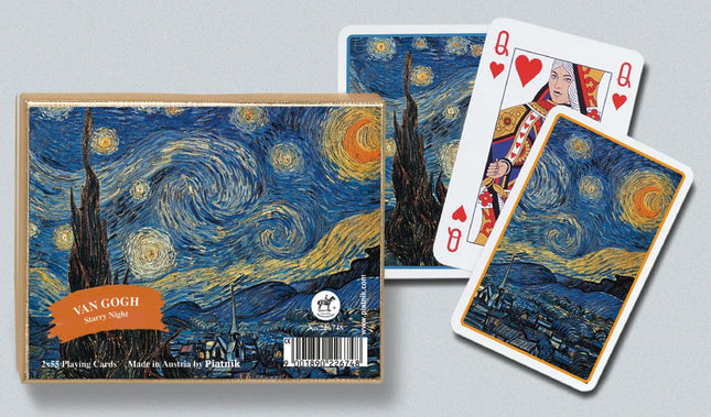 Dit is een foto van het spel Speel-kaarten-Set Van Gogh Starry Night te koop bij Speldorado Spellenwinkel Delft