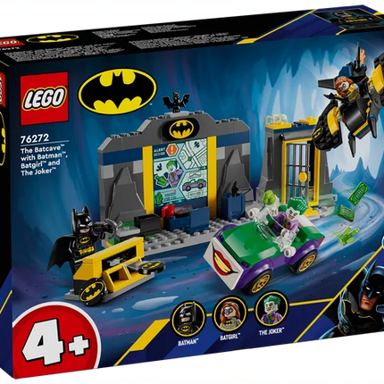 De Batcave met Batman, Batgirl en The Joker