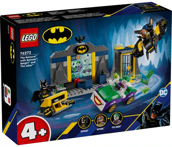 De Batcave met Batman, Batgirl en The Joker