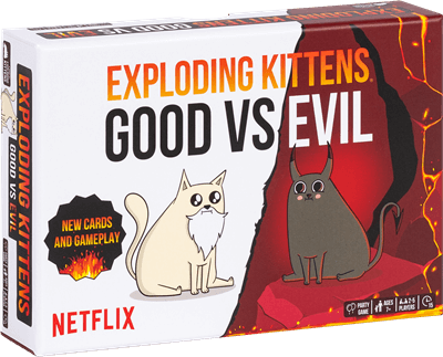 Dit is een foto van het spel Exploding Kittens Good vs Evil EN te koop bij Speldorado Spellenwinkel Delft