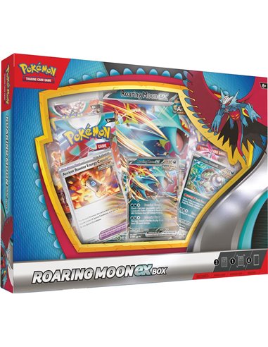 Dit is een foto van het spel Iron Valiant / Roaring Moon november EX Box Pokemon te koop bij Speldorado Spellenwinkel Delft