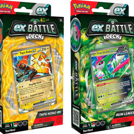 Dit is een foto van het spel POK TCG ex Battle Decks - Iron Leaves / Tapu Koko te koop bij Speldorado Spellenwinkel Delft