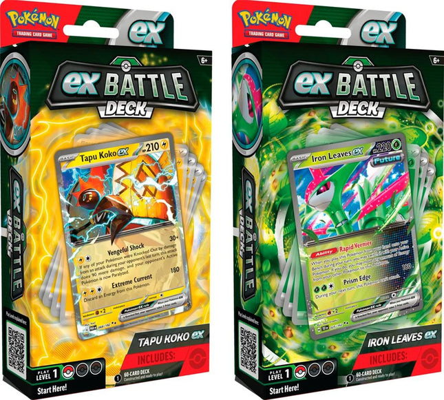 Dit is een foto van het spel POK TCG ex Battle Decks - Iron Leaves / Tapu Koko te koop bij Speldorado Spellenwinkel Delft