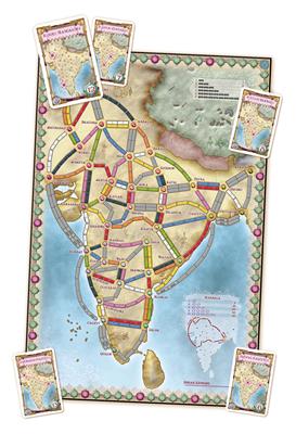Dit is een foto van het spel Ticket to Ride - India/Zwitserland EN-NL te koop bij Speldorado Spellenwinkel Delft
