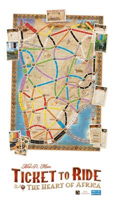 Dit is een foto van het spel Ticket to Ride - The Heart of Africa EN-NL te koop bij Speldorado Spellenwinkel Delft