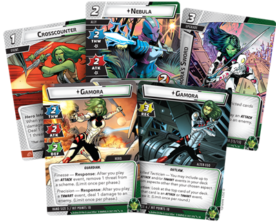 Dit is een foto van het spel Gamora - Hero Pack - Marvel Champions - LCG te koop bij Speldorado Spellenwinkel Delft
