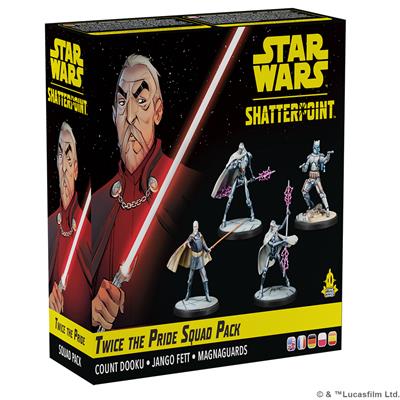 Dit is een foto van het spel Star Wars Shatterpoint - Twice the Pride – Count Dooku Squad Pack - te koop bij Speldorado Spellenwinkel Delft