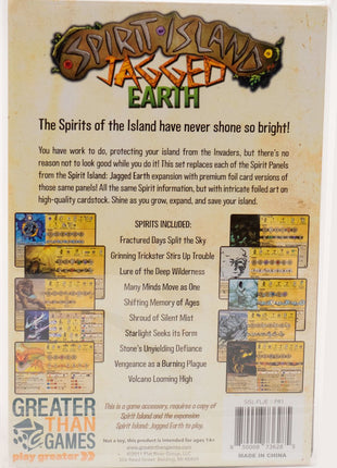 Spirit Island Jagged Earth Foil Panels – strategisch bordspel – 2 tot 4 spelers