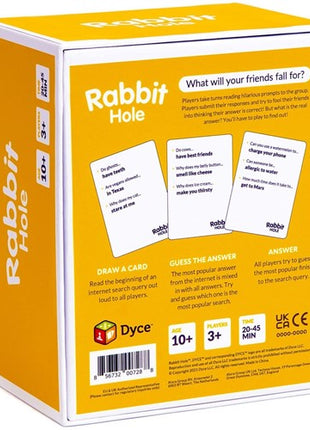 Rabbit Hole - What Will Your Friends Fall For? – gezellig kaartspel – 2 tot 4 spelers
