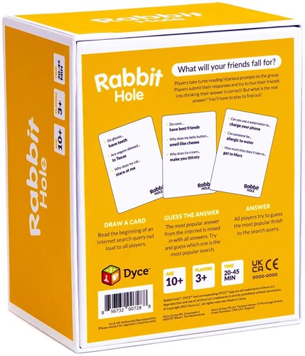 Rabbit Hole - What Will Your Friends Fall For? – gezellig kaartspel – 2 tot 4 spelers
