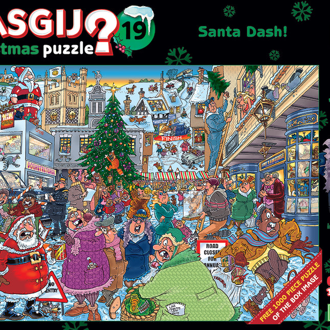 Dit is een foto van het spel Santa Dash  , 2x stukjes - Wasgij Christmas te koop bij Speldorado Spellenwinkel Delft