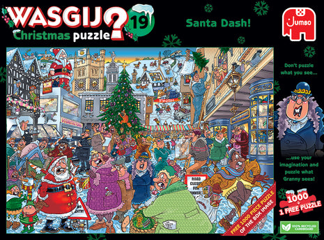 Dit is een foto van het spel Santa Dash  , 2x stukjes - Wasgij Christmas te koop bij Speldorado Spellenwinkel Delft