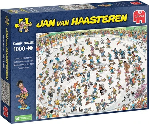 Skateboarden In De Bowl -  Jan van Haasteren