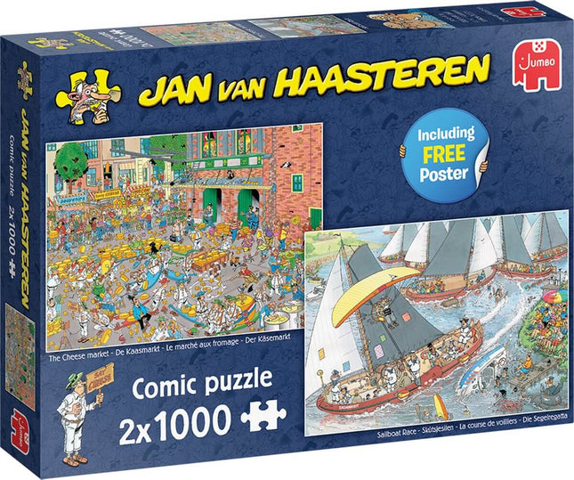 Jan van Haasteren- De Kaasmarkt & Skûtsjesilen - Puzzel - 2x1000 stukjes, 1110100037 van Jumbo te koop bij Speldorado !