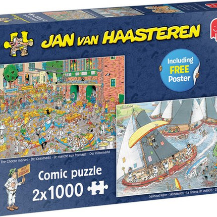 De Kaasmarkt & Skûtsjesilen - Puzzel - 2x1000 stukjes - Jan van Haasteren