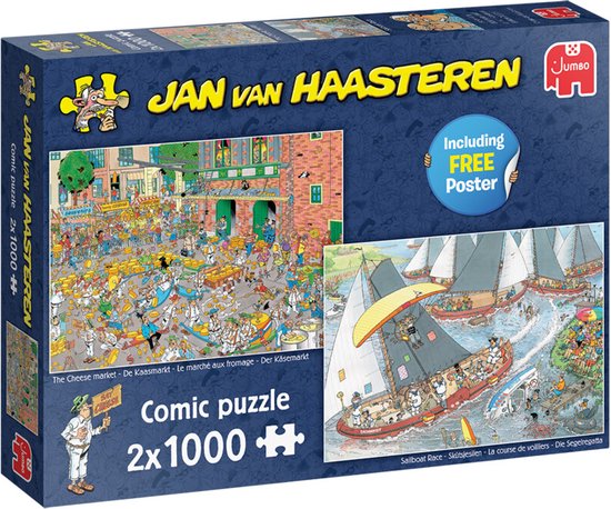 De Kaasmarkt & Skûtsjesilen - Puzzel - 2x1000 stukjes - Jan van Haasteren