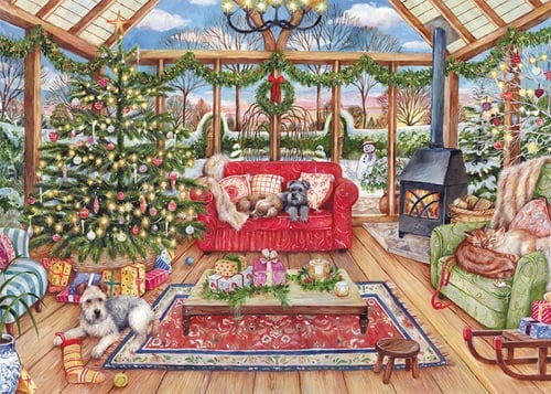 Falcon puzzel The Christmas Conservatory - Legpuzzel - 1000 stukjes