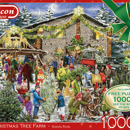 Dit is een foto van het spel Falcon Christmas Tree Farm (2x) te koop bij Speldorado Spellenwinkel Delft
