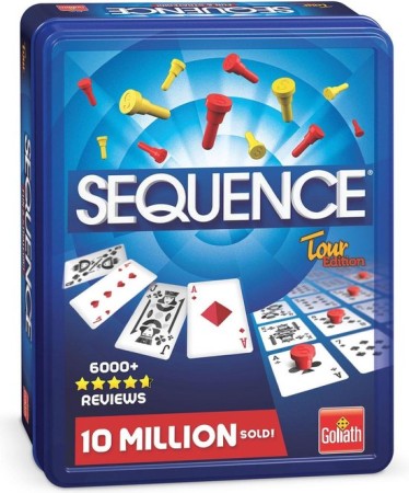 Sequence Travel in Tin – gezellig kaartspel – 2 tot 4 spelers