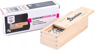Domino  Domino Dubbel 6 Dun Met Pen/Wit St. Kist - Kunststof - uitvoering