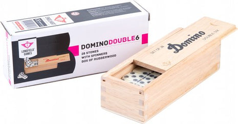 Domino  Domino Dubbel 6 Dun Met Pen/Wit St. Kist - Kunststof - uitvoering