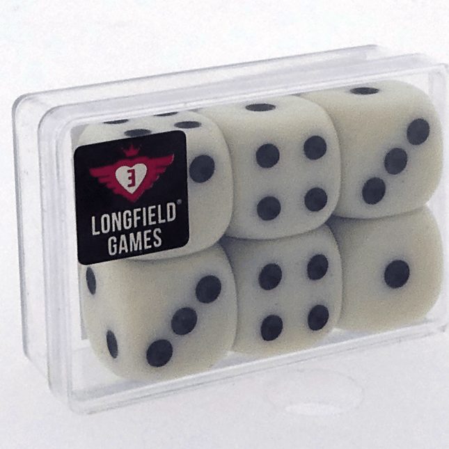 Dit is een foto van het spel Dobbelsteen Set D6 16Mm 6 stuks In Doosje te koop bij Speldorado Spellenwinkel Delft