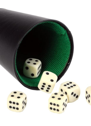Poker  Pokerbeker Kunstleer Zwart (9cm hoog) - Kunststof - uitvoering