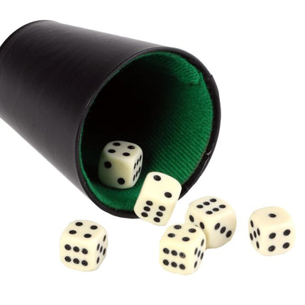 Pokerbeker Kunstleer Zwart (9cm hoog)