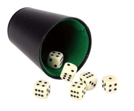 Poker  Pokerbeker Kunstleer Zwart (9cm hoog) - Kunststof - uitvoering