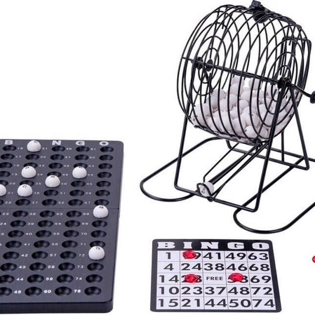 Bingomolen zwart metaal 13.5 cm set compleet