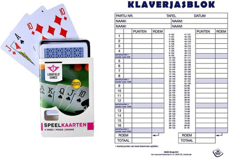 Speelkaarten  Klaverjas scoreblok 50 vellen - A5 formaat - Kunststof - uitvoering