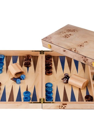 Backgammon 15" Blauw & Bruin Trangle