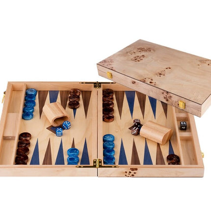 Backgammon 15" Blauw & Bruin Trangle